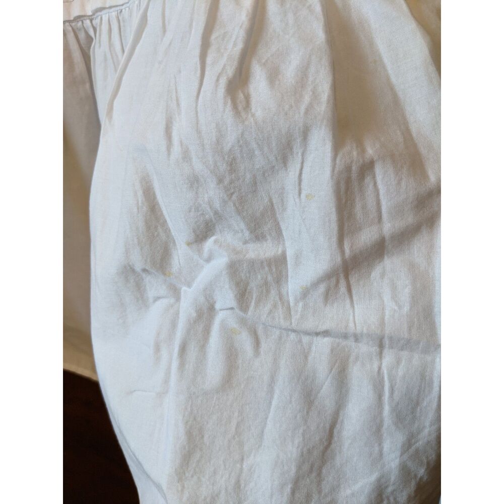 White Peasant Maxi Skirt Drawstring Waist Pintucks Sz XL Cottagecore Boho Fairy - Picture 4 of 6